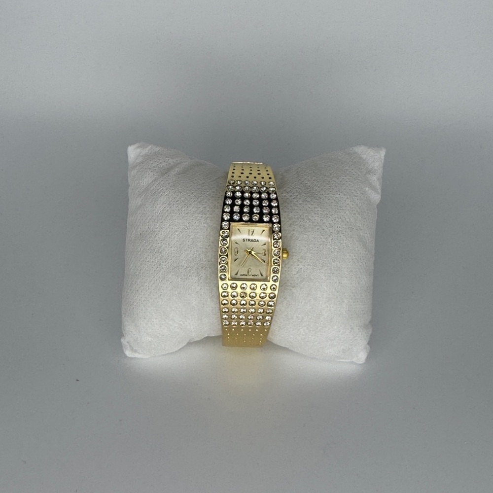 Gold Crystal Accent Women's Bracelet Watch